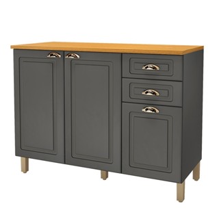 Balcão de Cozinha para Pia 120 Cm 3 Portas 1 Prateleira Chumbo 6171.20 - Indékes em Oferta na Shopee