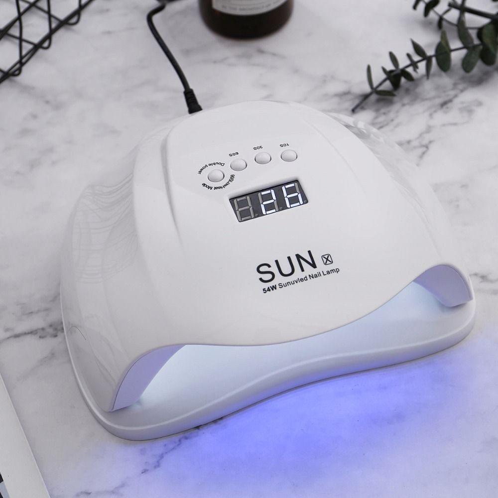 Cabine Sun X Led Uv Secadora Forte Unha Gel 128W Branco Bivolt Caixa de Molde F1 Brinde
