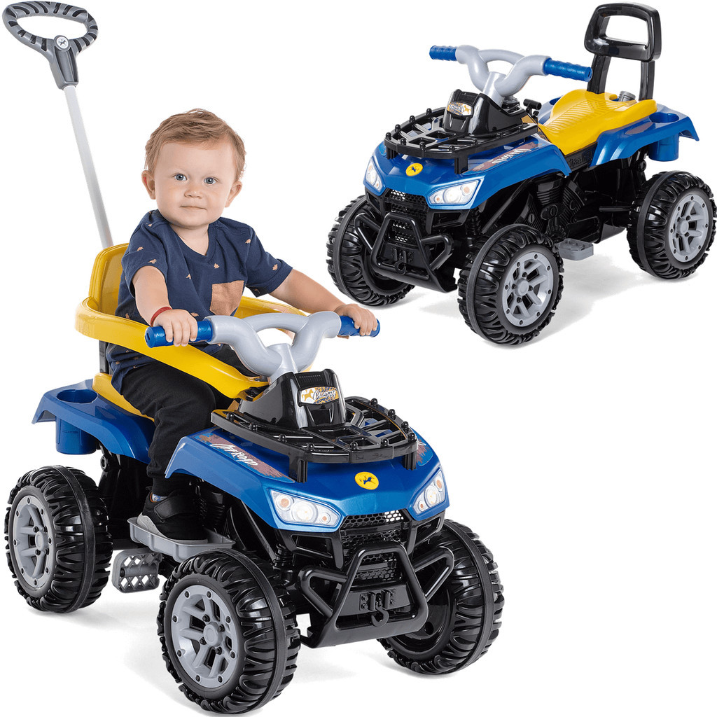 Carrinho de Passeio e Pedal Infantil Calesita Cross Up Azul em Oferta na Shopee