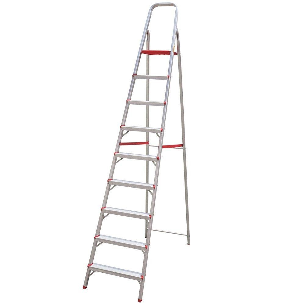 Escada Doméstica em Alumínio 9 Degraus Suporta 120kg Robusta Leve - Botafogo em Oferta na Shopee
