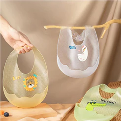 Babador Ajustável Pega Migalhas De Silicone Com Design De Desenho Animado Para Bebê