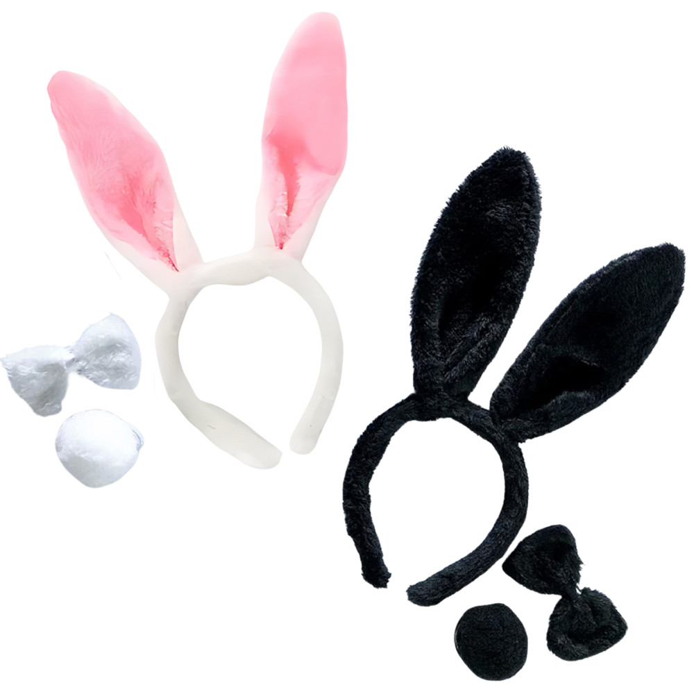 Fantasia Coelhinha coelho Pelúcia 3 Pçs Tiara Gravata Rabo em Oferta na Shopee