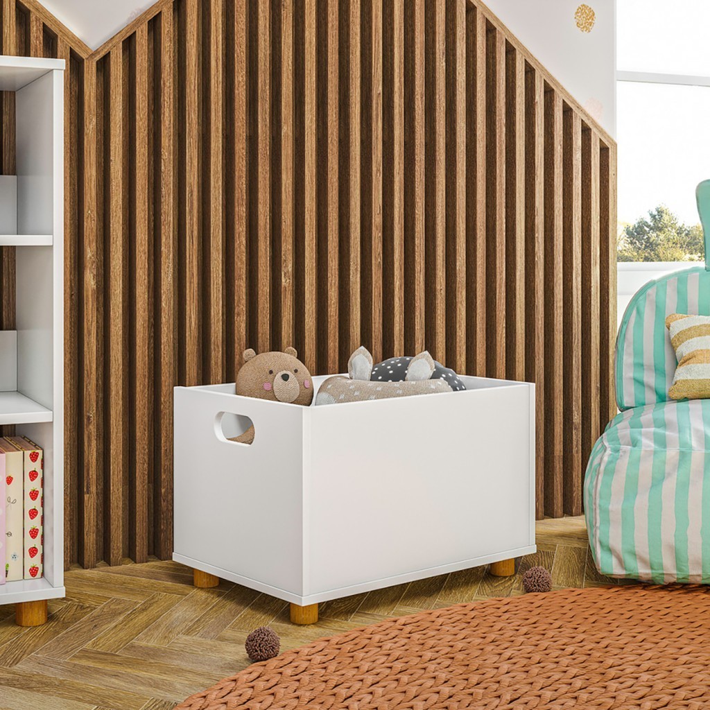 Caixa de Brinquedos Montessoriana Branco - Olivar Móveis em Oferta na Shopee