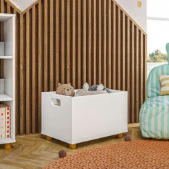 Caixa de Brinquedos Montessoriana Branco - Olivar Móveis