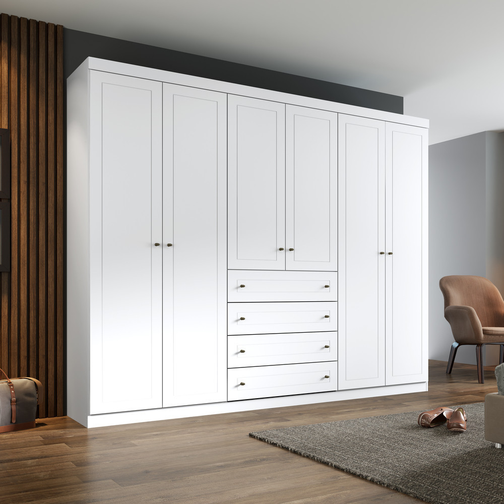 Guarda Roupa Casal 6 Portas 4 Gavetas Mississipi Henn