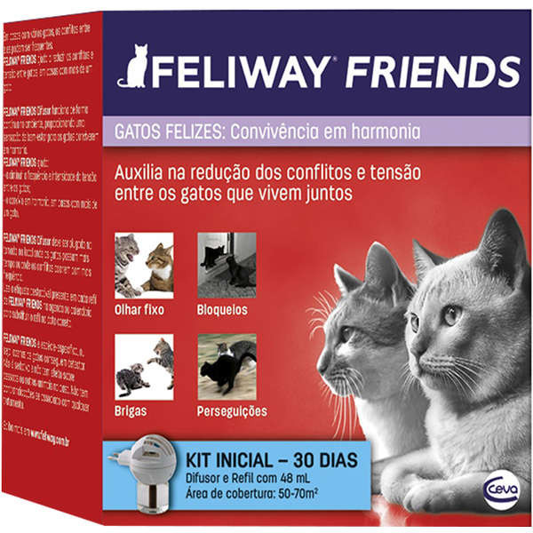 Difusor e Refil Feliway Friends Ceva para Gatos 48ml