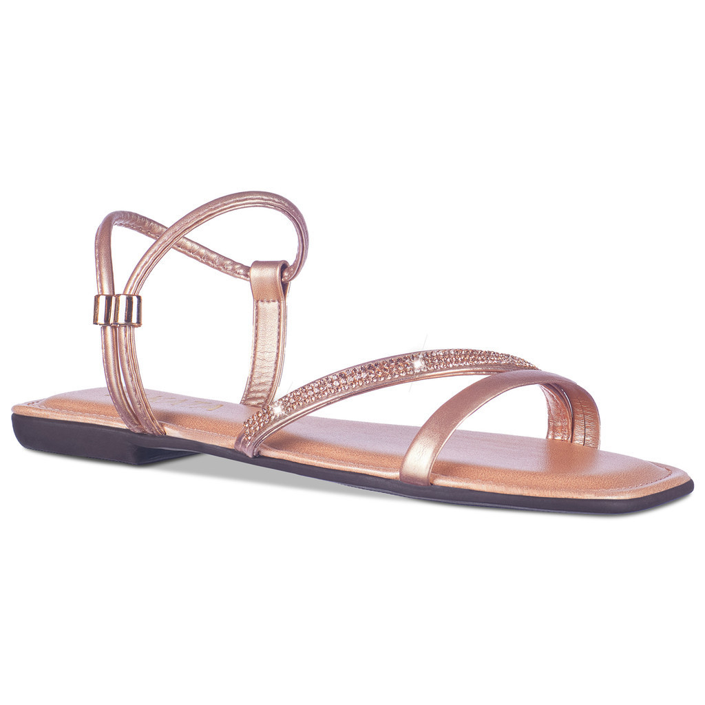 Sandália Rasteirinha Feminina Flat Dois Em Um Rasteira Chinelo Brilho Strass Casual Blogueira Leve