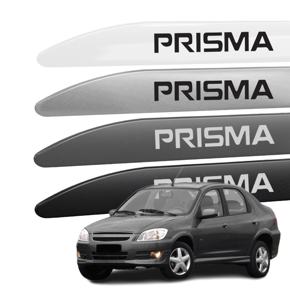 Friso Lateral Prisma 2006 a 2012 Facão Cor Original e com Grafia em Adesivo - Modelo Universal Compatível