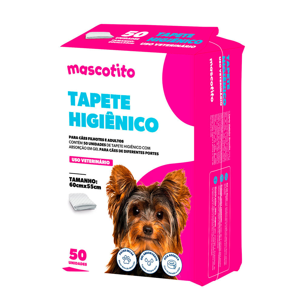 Tapete Higiênico Mascotito 60x55cm com 50 Unidades em Oferta na Shopee