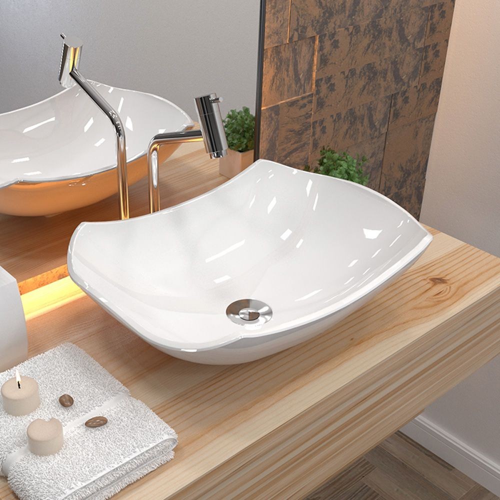 Cuba de Apoio Abaulada C01 Para Banheiro Lux L42 Branco - Lyam Decor em Oferta na Shopee