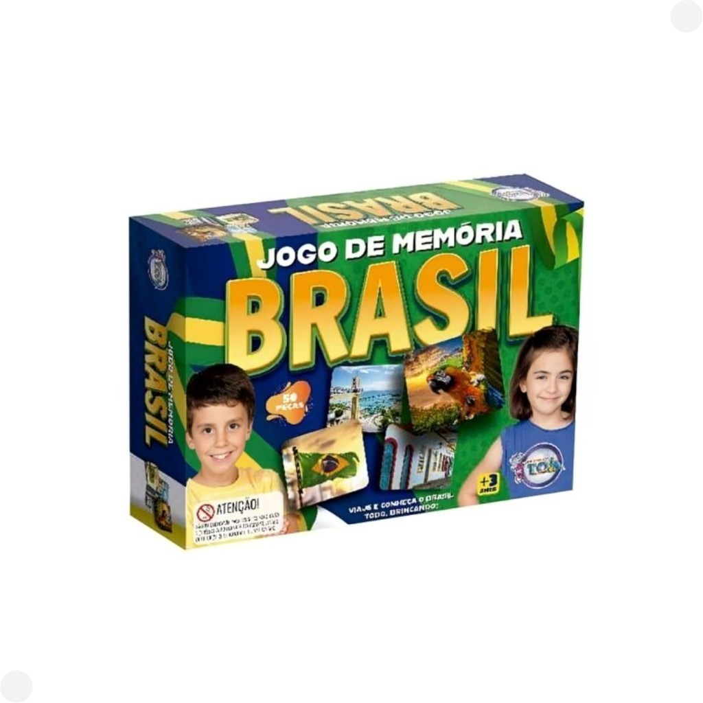 Jogo da Memória Brasil Geografia 12200 - Toia Brinquedos em Oferta na Shopee