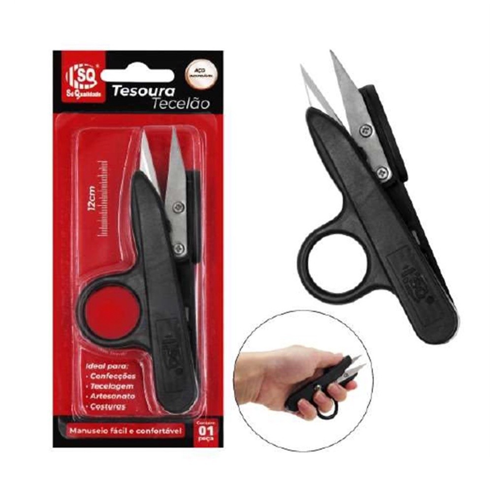 Tesoura Tecelão Arremate Corte Costura Preto em Oferta na Shopee