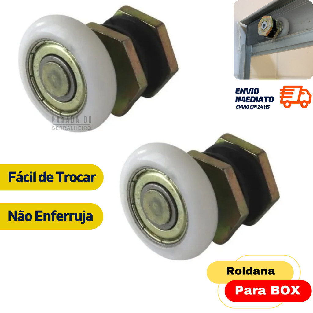 Kit Roldana para Box de Vidro Janela Blindex 8mm a 10mm Roldana Excêntrica 1125