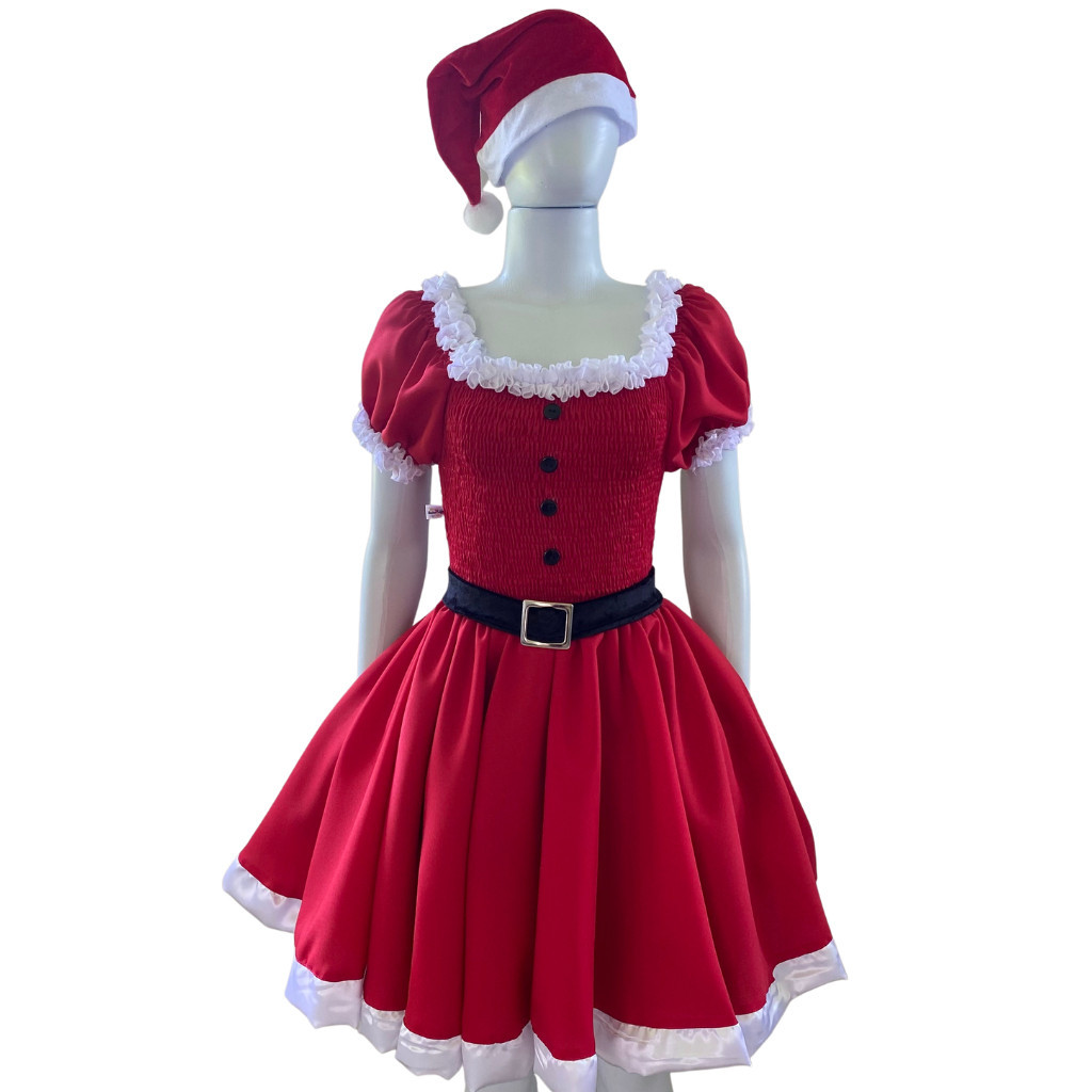Roupa Natalina Mamae Noel Natal Papai Noel Vestido