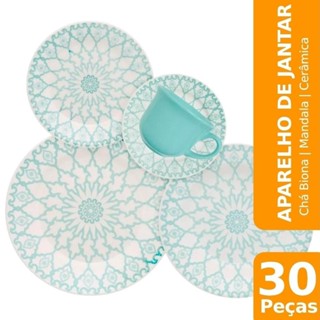 Aparelho de Jantar/Chá Biona Mandala, Cerâmica, 30 Peças em Oferta na Shopee