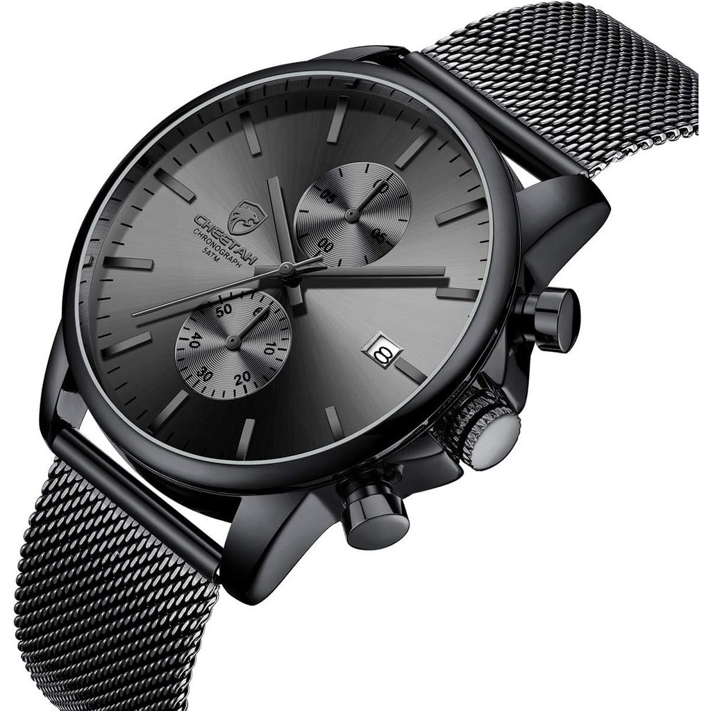Relógio Masculino Analógico Cheetah 1604 Cronógrafo de Malha