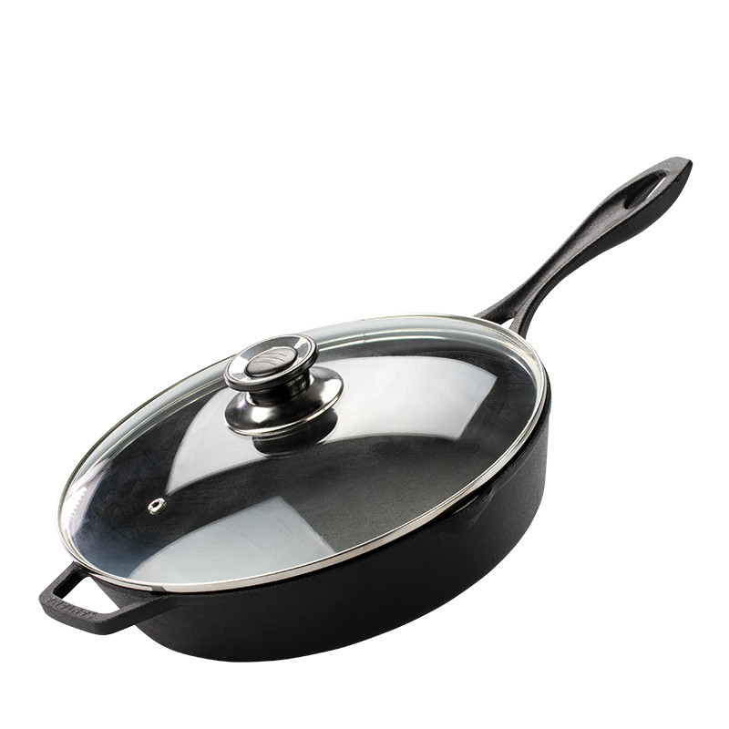 Frigideira de Ferro Fundido com Tampa de Vidro - Comprar com Melhor Preço em Utensílios de Cozinha