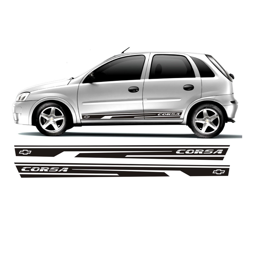 Adesivo Lateral Para Novo Corsa G2 Faixa Nc1 Fita Colante Tuning