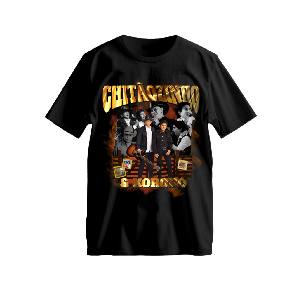 Camiseta Chitãozinho E Xororó Dupla Sertanejo Nostálgico Evidencias 100% Algodão Bootleg Estilo