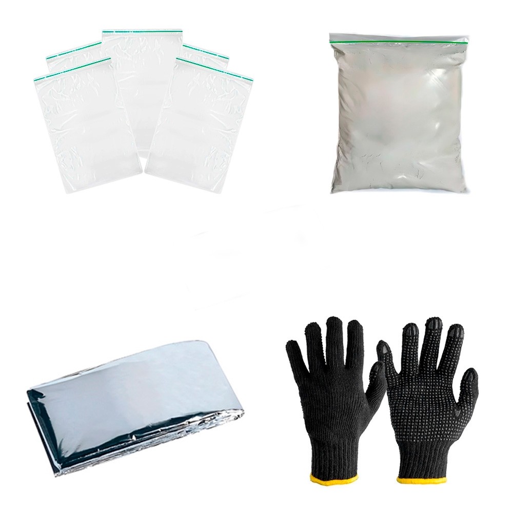 Kit Ziplock + Cal Virgem + Manta Aluminizada +Luva em Oferta na Shopee