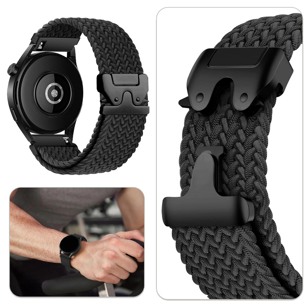 Pulseira De 20mm 22mm Para Samsung Galaxy Watch 7/6/5pro/FE/4/Clássico/Gear S3 Com Fivela De Paraquedas Huawei gt 2/3pro