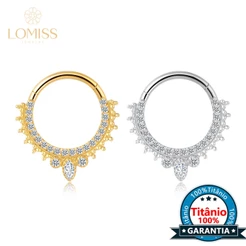 Piercing Helix Septril Rook Argola Titânio Segmento Articulado Indiano Com Zircônia Cravejada