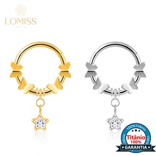 Piercing Argola Titânio Helix Septo Conch Rook Segmento Articulado Borboletas Com Pingente Estrela em Oferta na Shopee