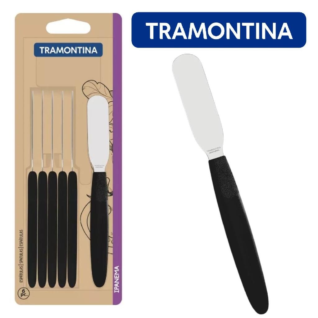 Espátula Para Manteiga Geleia Tramontina Ipanema Kit 6 Peças Preta em Oferta na Shopee