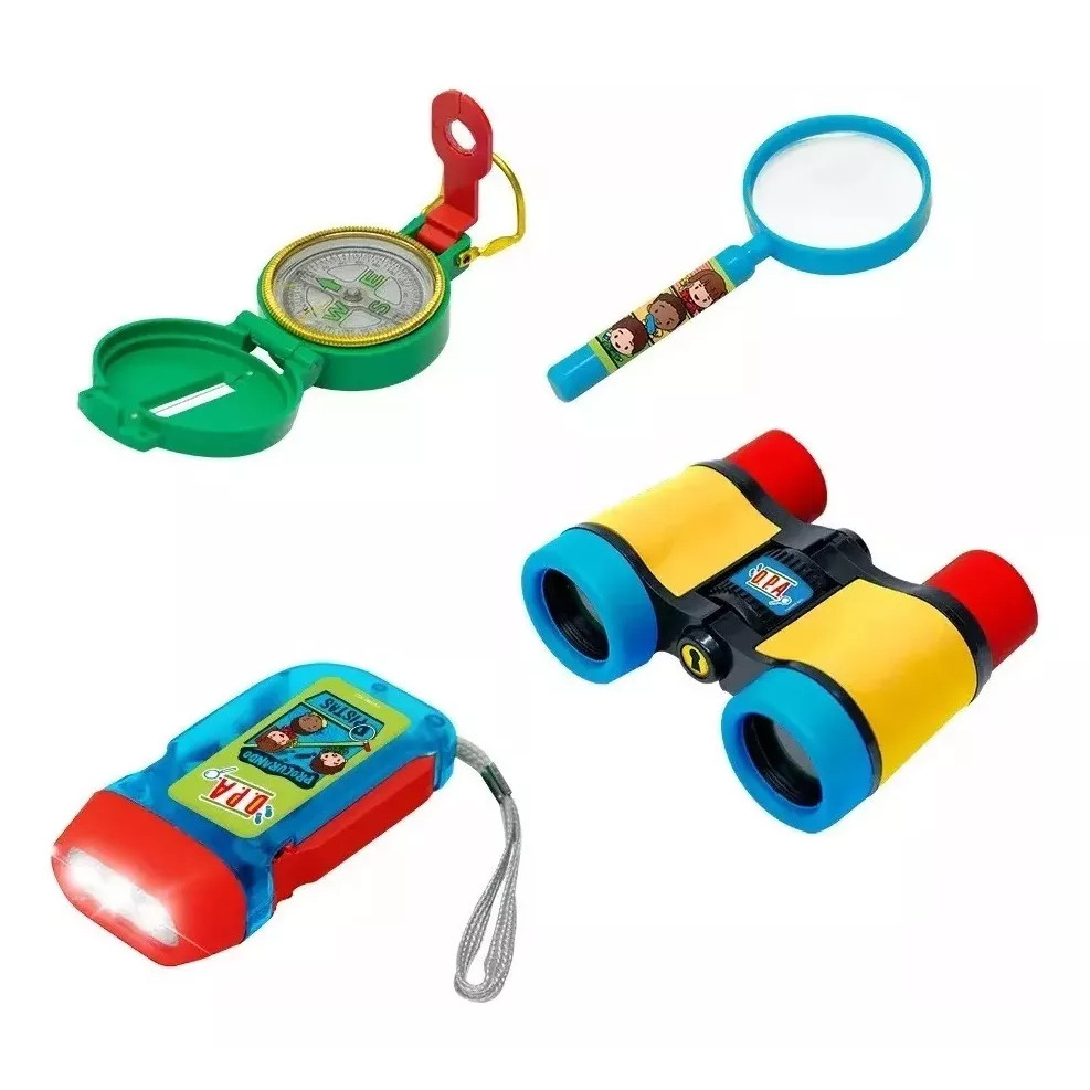 Kit Detetive Dpa Com Binoculos E Bussola Funcional Rosita
