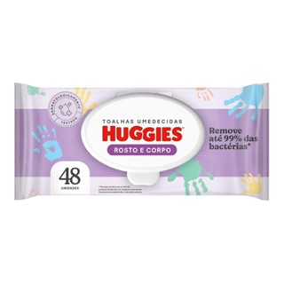 Lenços Umedecidos Huggies Rosto e Corpo 48 Unidades em Oferta na Shopee