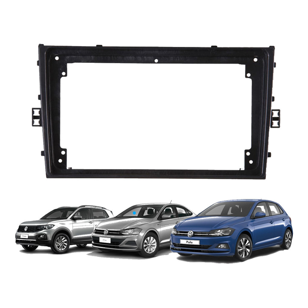 Moldura INSTALAÇÃO MP8 MP10 2 Din TAOS NIVUS Polo Virtus t-cross Tela 9  TELA  7  2 DIN Preto MULTIMIDIA
