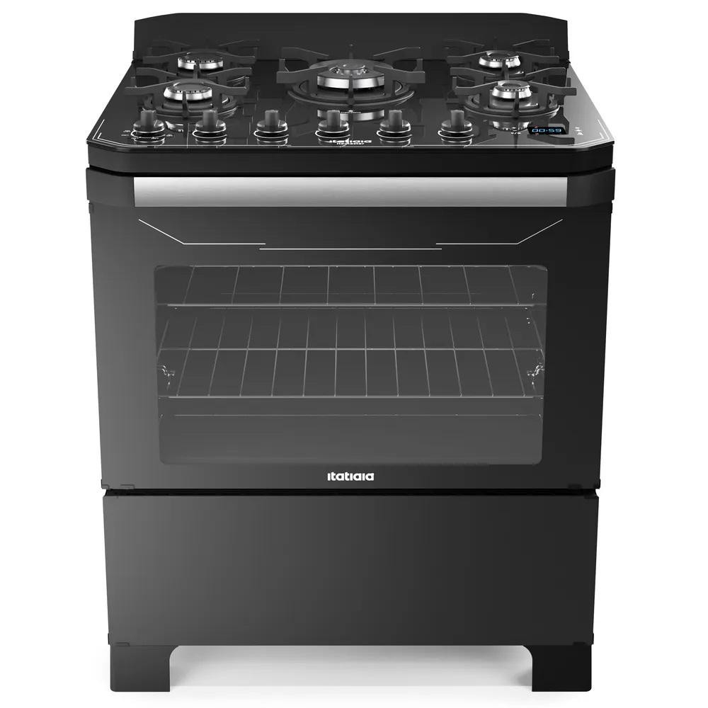 Fogão Itatiaia 5 Bocas Digital Itamaster Tripla Chama Preto - Bivolt em Oferta na Shopee