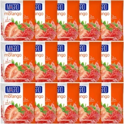Kit com 15 Unidades de Refresco Magro Sabor Morango Zero Açúcares, vitamina C, com polpa de fruta 8g