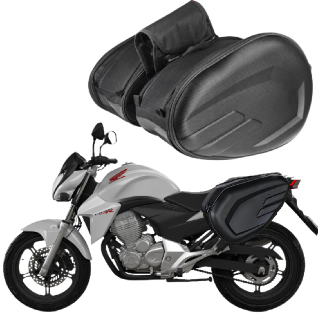 Alforges Bolsa Mala Motos Viagem Passeio 58L Bau Honda Cb300