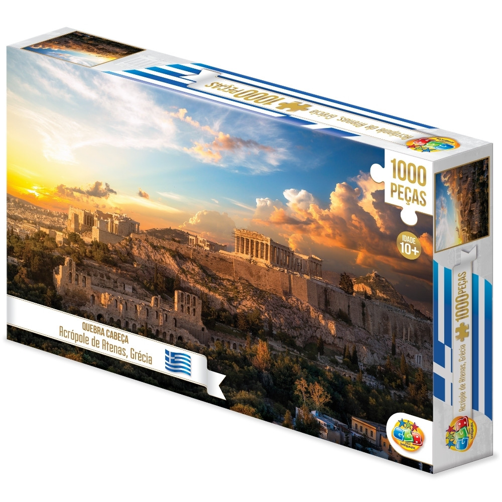 QUEBRA CABEÇA ACRÓPOLE DE ATENAS 1000 PEÇAS GGB BRINQUEDOS PUZZLE PAISAGEM PONTOS TURÍSTICOS GRÉCIA - Mom & Baby
