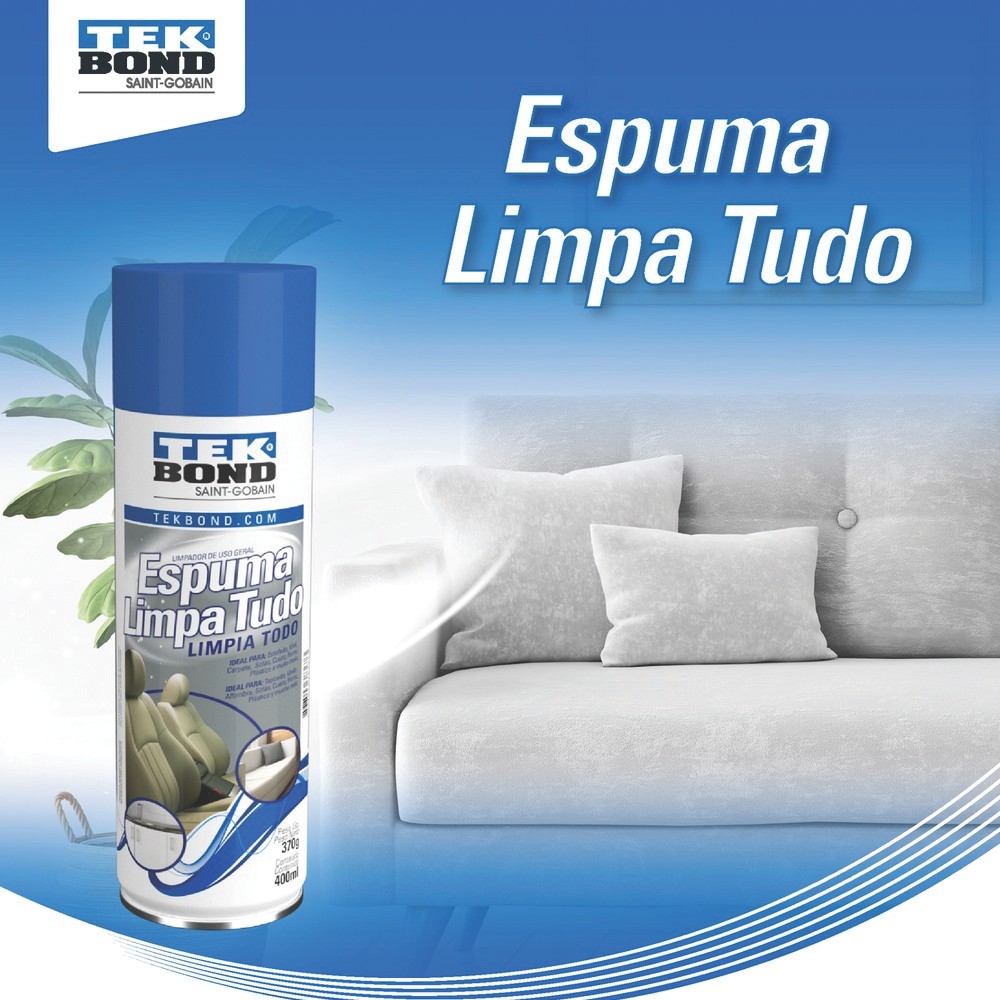 Espuma Limpa Tudo Tek Bond Aerosol Carro Casa 400ml 370g · foto 2