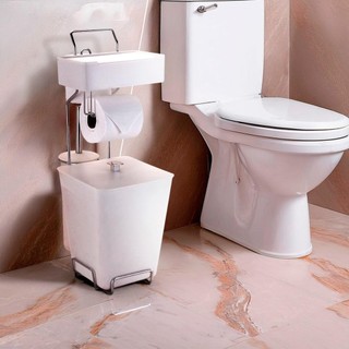Suporte para Papel Higiênico Com Lixeira e Escova Sanitária 5 em 1 - Arthi em Oferta na Shopee
