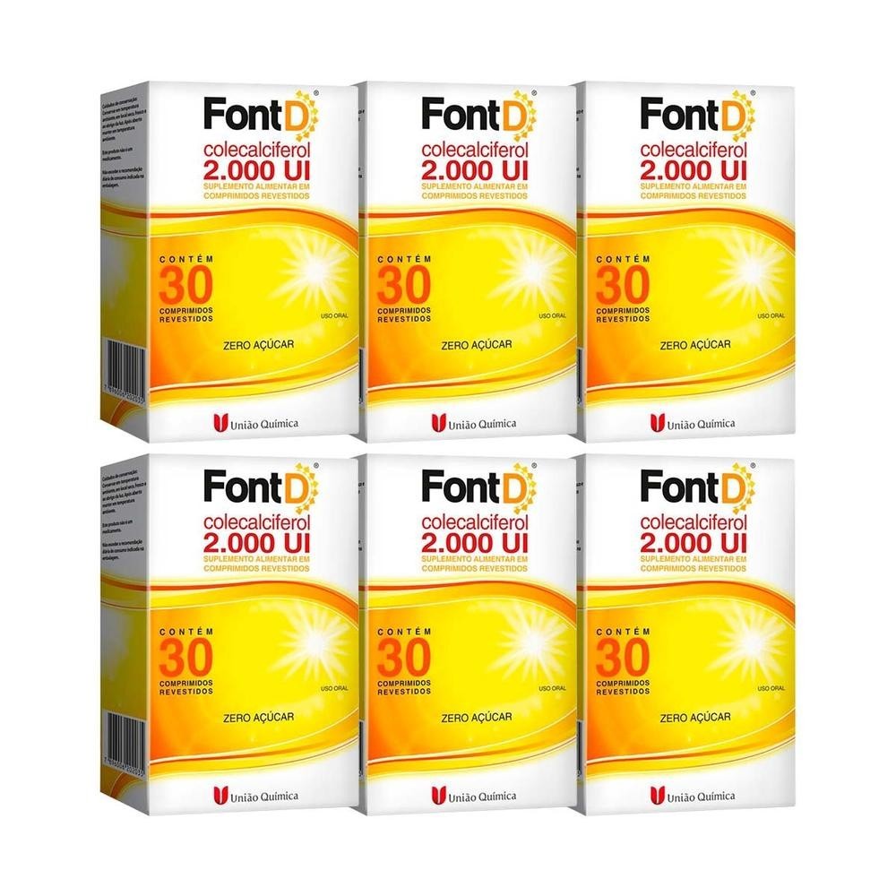 Kit  6 Unidades Vitamina D Font D 2.000UI c/ 30 cápsulas em Oferta na Shopee