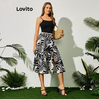 Lovito Boho Conjunto Feminino Geométrico de Saia com Fenda LBL09320