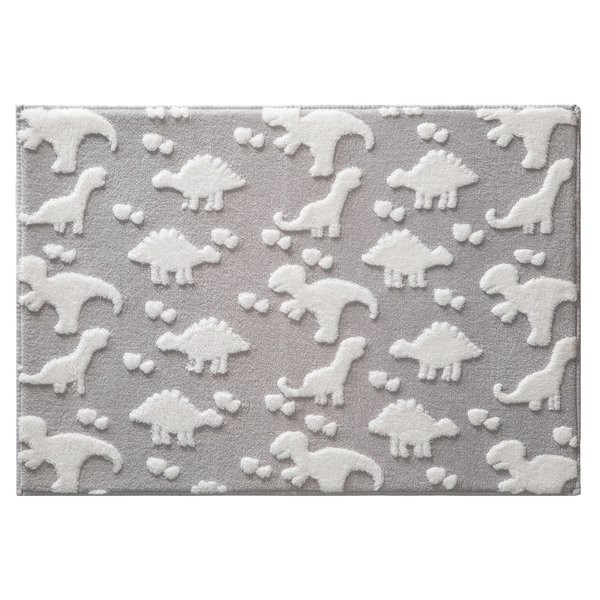 Tapete Quarto de Bebê Infantil Mimo Dino 70x100cm - Jolitex - Cinza