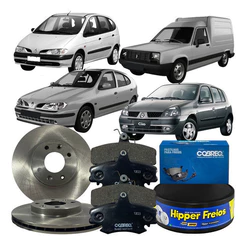 Kit Disco Freio Dianteiro Pastilha Clio Scenic 1995 À 2010