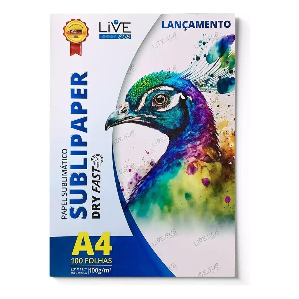 Papel Sublimático Livesub Sublipaper - Dry Fast A4 Premium 100 Folhas