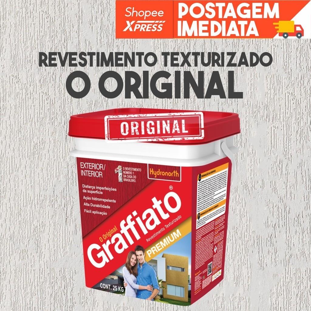 Grafiato Branco 25KG Interno Externo Antimofo Hidrorepelente Durabilidade Resist