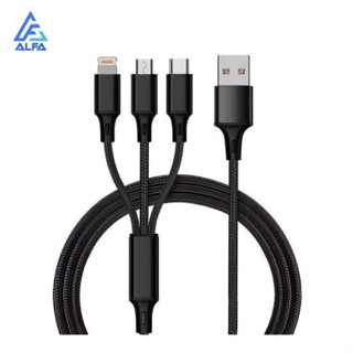 Cabo de Dados 3 em 1 Micro Usb V8/Tipo C/iPhone Carregador Original em Oferta na Shopee