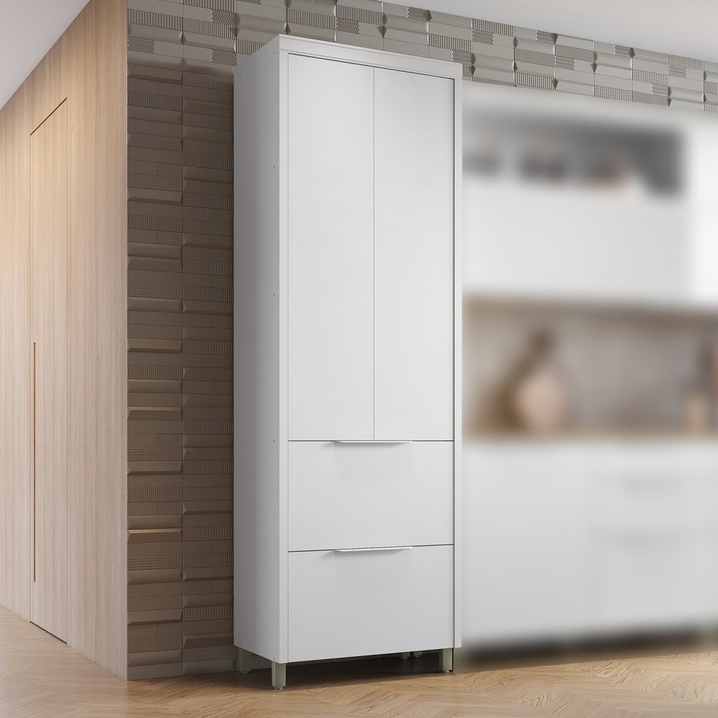 Paneleiro 2 Portas 2 Gavetas Marquesa 70Cm  100% Mdf Branco - Home & Living