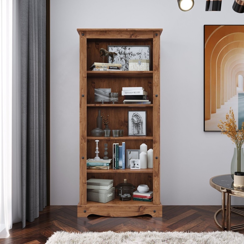 Estante para Livros para Livros Organizador Multiuso de Madeira Cera Carvalho - Home & Living