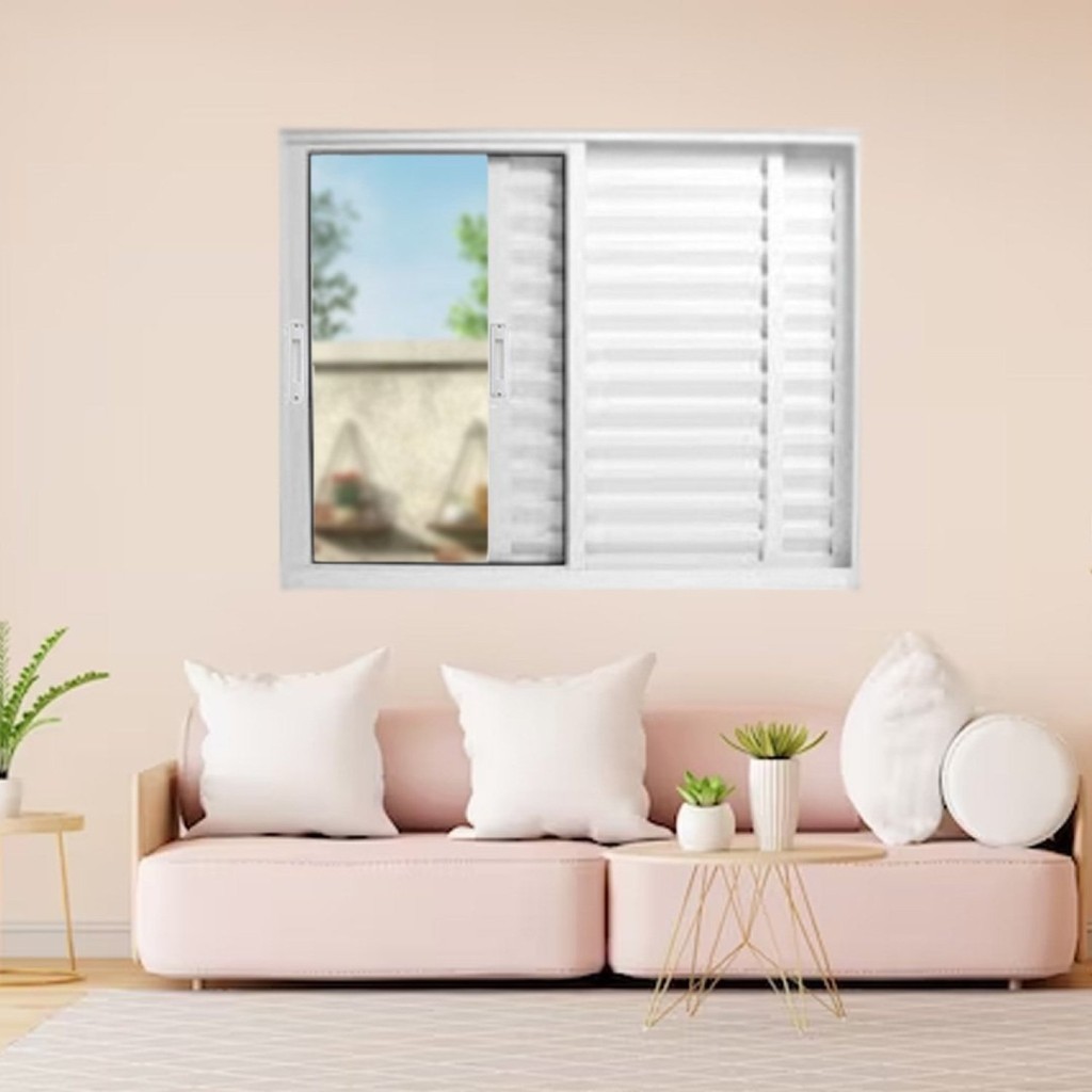Janela Veneziana de Alumínio 3 Folhas 100 X 120cm Linha 25 Esquadrias Bergamo em Oferta na Shopee