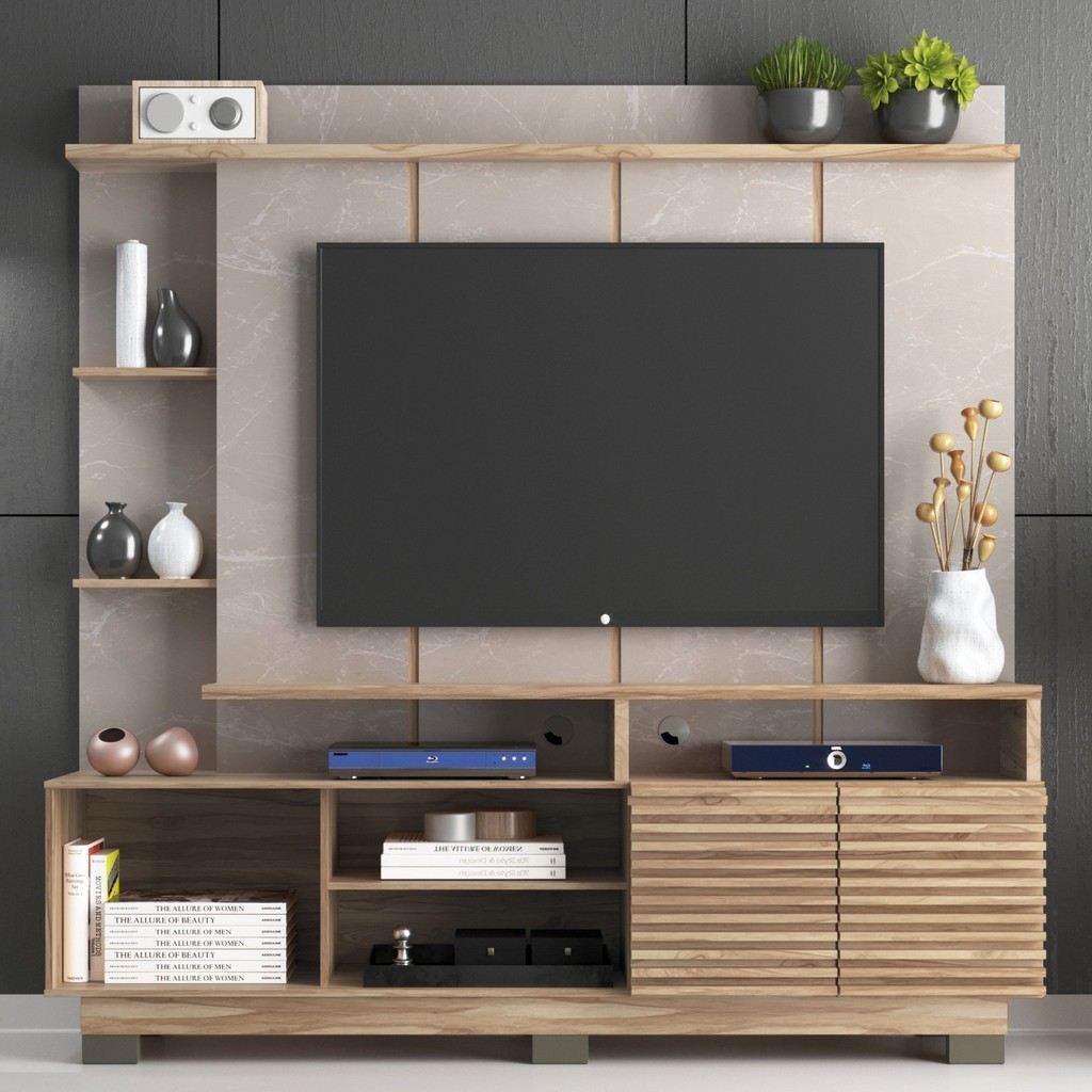 Estante Home para Tv até 65 Polegadas 2 Portas Carvalho em Oferta na Shopee