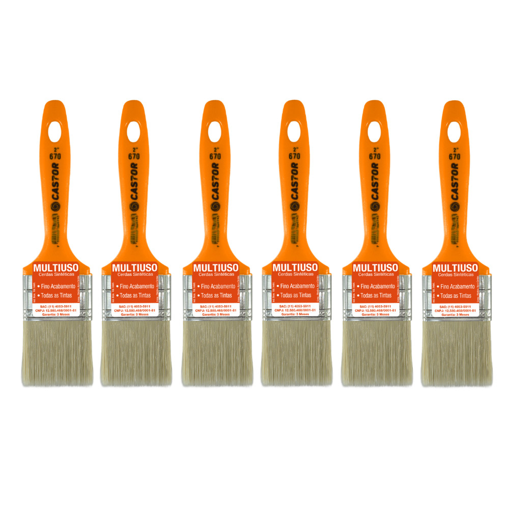 Kit 6 Trinchas 2 Polegadas Seda Plus Série 670 - Castor em Oferta na Shopee