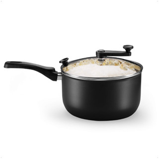 Pipoqueira com Tampa de Vidro Versátil N22 3,6L de Alumínio Antiaderente Preto/Bege MTA - 8501 em Oferta na Shopee